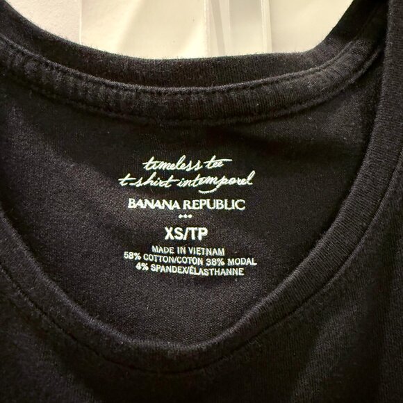 NEW Banana Republic XS Timeless Tee Black Crewneck Tshirt Short Sleeve Top - Picture 2 of 8